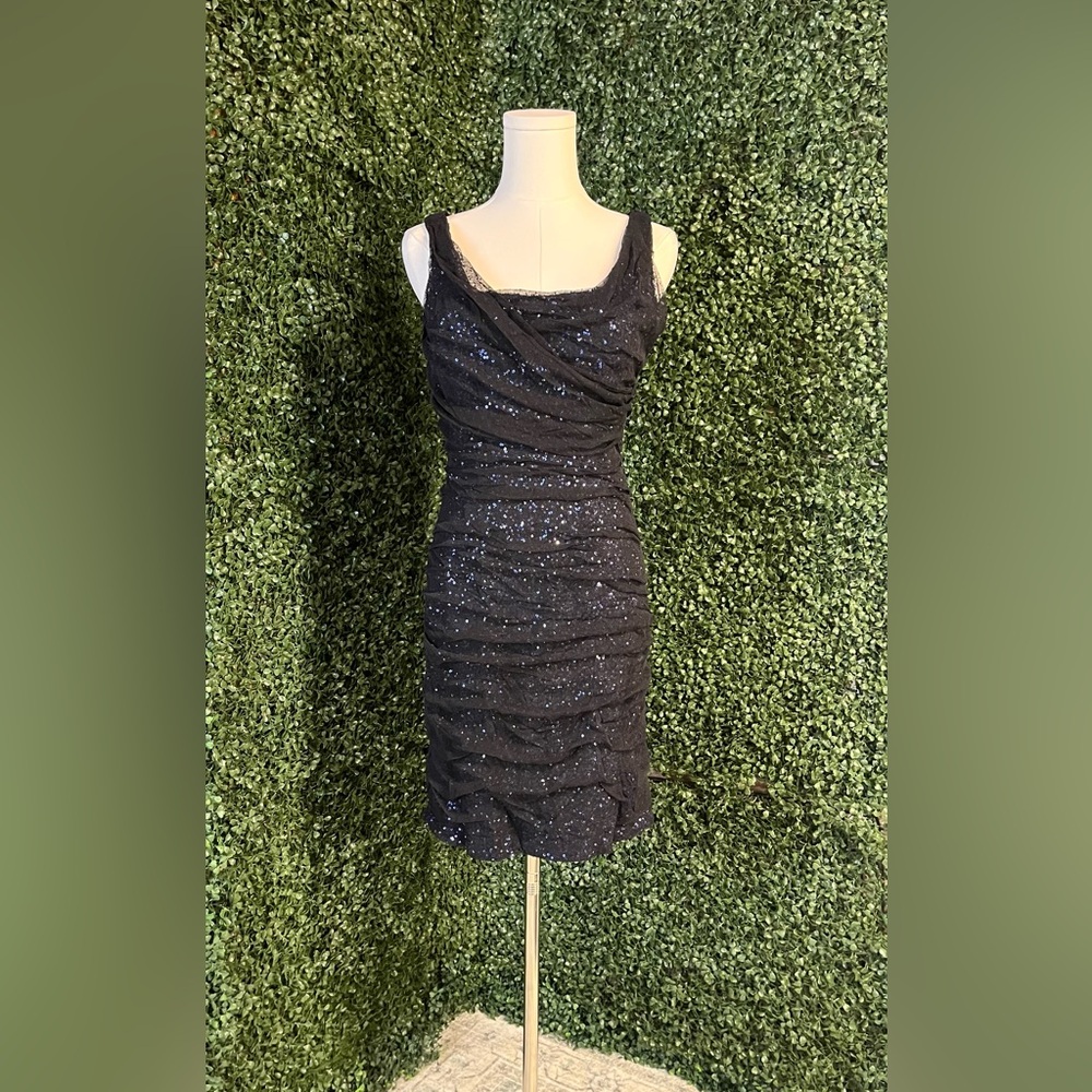 Express navy blue sequin mini dress